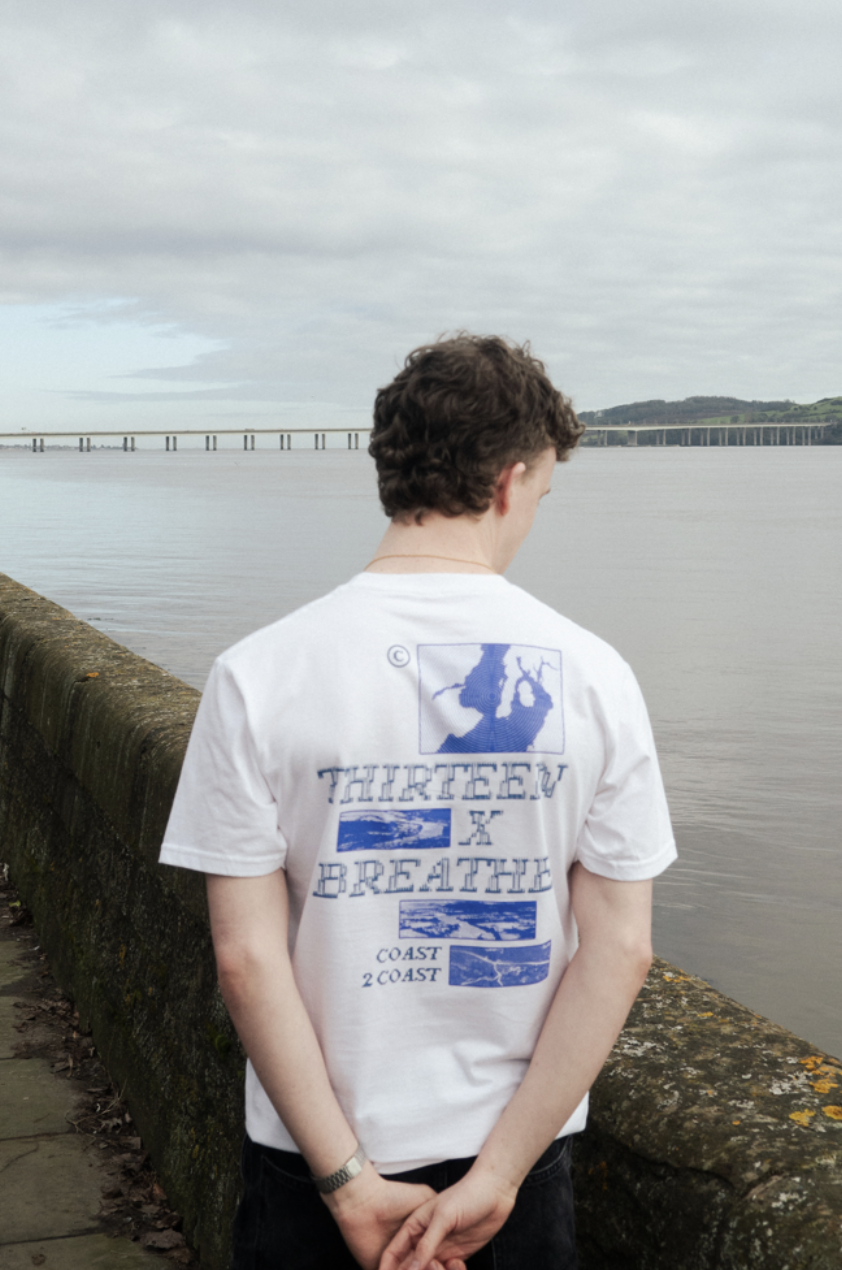 THIRTEEN x BREATHE: COAST 2 COAST TEE (WHITE)