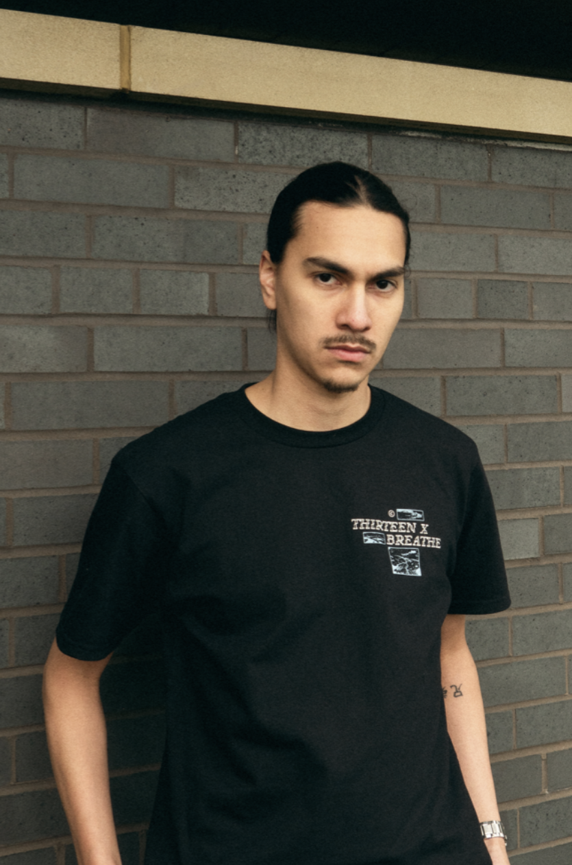 THIRTEEN x BREATHE: COAST 2 COAST TEE (BLACK)